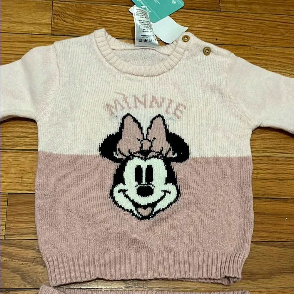 Disney Baby Girls Minnie Mouse Sweater & Pants, 2 Piece Set
